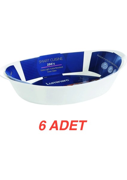 Trianon Oval Fırın Kabı Beyaz 21X13 cm …6 Adet modelleri