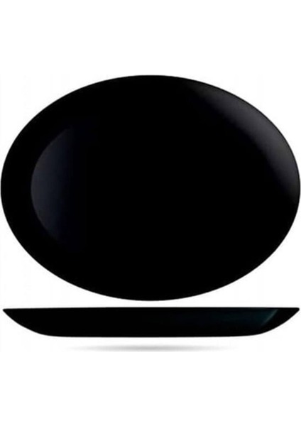 Diwali Friends Time Siyah 6'lı Oval Kayık 33 Cm.yemek & Servis & Barbekü Tabağı. modelleri