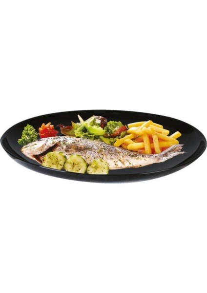 Siyah Servis Sunum Tabağı 33 cm fiyatları