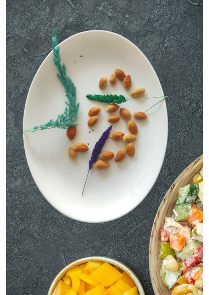 Diwali Beyaz Kayık Tabak 33 cm fiyatları