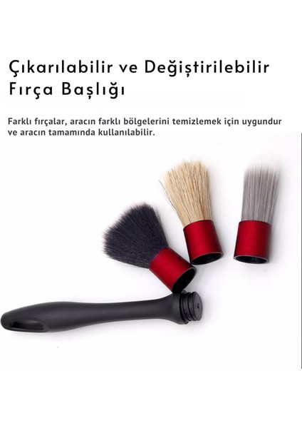 Araç Detaylı Temizlik Fırça Seti, Araba Detay Temizlik Fırçası, Oto Detay Fırçası 3 Adet Yumuşak modelleri