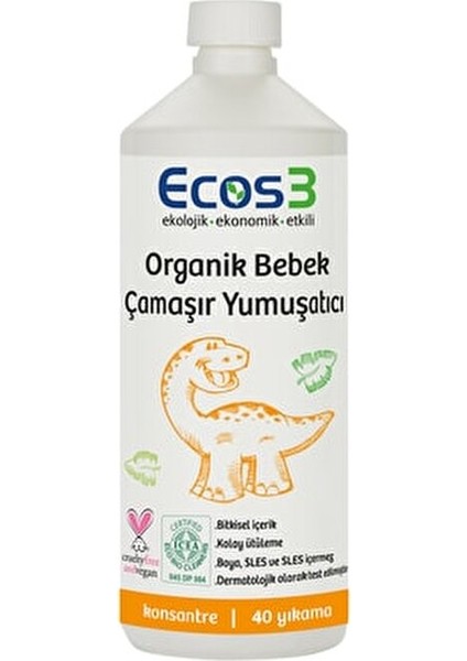 Organik Bebek Çamaşır Seti 2 Ürün Temizleyici ve Yumuşatıcı 30 Yıkama 40 Yıkama modelleri