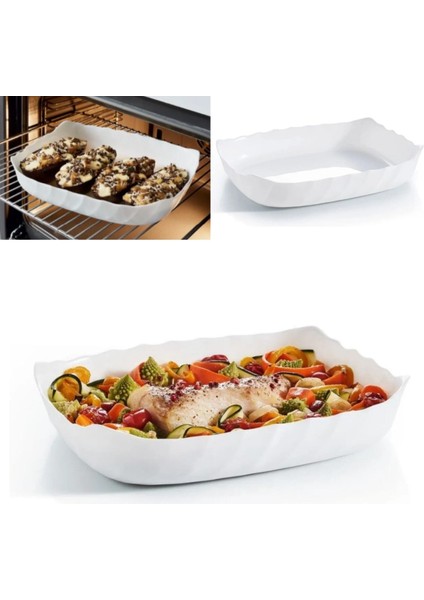 Fırın Kabı Büyük 29X23 Dikdörtgen Makarna Börek Karnıyarık Tepsisi Kek Fırın Tepsisi Servis Kabı