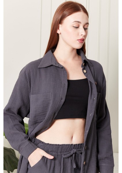 %100 Pamuk Kumaş Kadın Gömlek