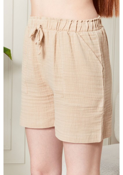 %100 Koton Mollis Kumaş Şort