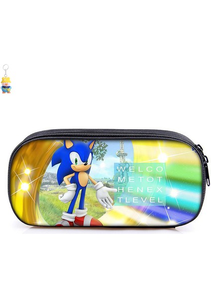 Sonic The Hedgehog 2 Ilköğretim ve Ortaokul Öğrencileri Kalem Çantası Film Çevresel Kalem Çantası Saklama (Yurt Dışından)