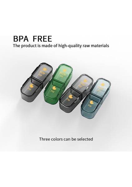 Mini Hap Kutusu, Taşınabilir Sabah ve Gece, Büyük Kapasiteli, Bir Hafta Boyunca 7 Güne Bölünmüş Hap Kutusu, Mavi (Yurt Dışından) fiyatları