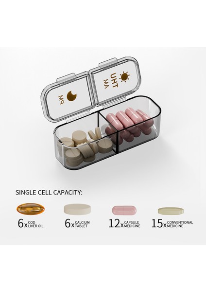 Mini Hap Kutusu, Taşınabilir Sabah ve Gece, Büyük Kapasiteli, Bir Hafta Boyunca 7 Güne Bölünmüş Hap Kutusu, Mavi (Yurt Dışından) fırsatları