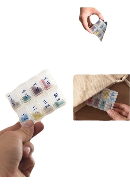 Taşınabilir Hap Kutusu 7 Günlük Hap Küçük Boyutlu Mini Bir Hafta Boyunca Taşınabilir Seyahat Hapı Saklama Kutusu 2 Adet Flip-Top Beyaz (Yurt Dışından) indirimleri