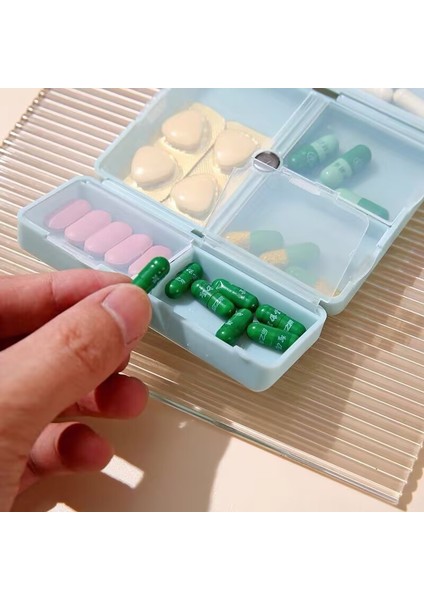 Seyahat Taşınabilir 7 Bölmeli Hap Kutusu Bağımsız Katlanır Çift Katmanlı Saklama Kutusu Mıknatıslı Manyetik Yedi Bölmeli Hap Kutusu Yeşil Çapraz (Yurt Dışından) fırsatları