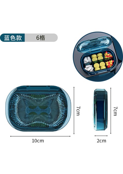 Kutusu. Haftanın Yedi Günü Yanınızda Taşıyın. Mini Küçük Saklama Kutusu, Bölünmüş ve Haplar. Mühürlü 6 Bölme - Kristal Mavi - [kristal Berraklığında] 2 Paket (Yurt Dışından)