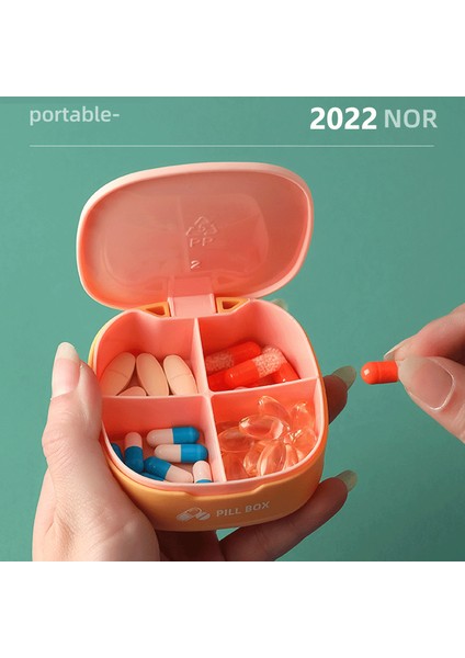 Masa Üstü Küçük Hap Kutusu, Üst Düzey Hap Kutusu, Hap Kapsül Saklama Kutusu, Yedi Bölmeli [canlı Turuncu + Çimen Yeşili] 2 Parça [gıda Sınıfı Pp5] Üst Düzey Taşınabilir Model (Yurt Dışından) modelleri
