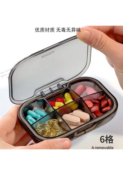 Küçük Kutusu Taşınabilir Mini Trompet Taşınabilir Saklama Mühürlü Kutusu Mavi Mühürlü 6 Bölme (Iç Bölme Çıkarılabilir) + Kesici (Yurt Dışından) modelleri