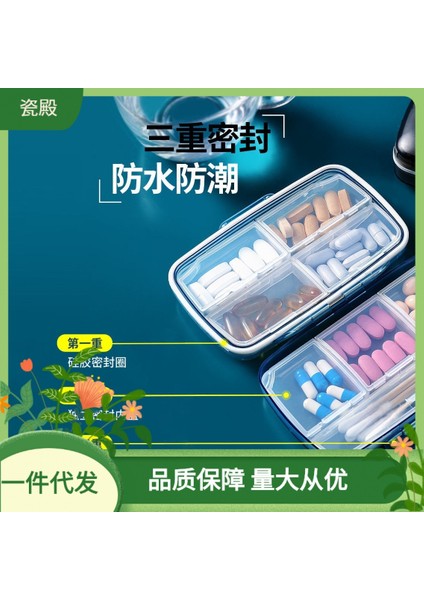 Taşınabilir Büyük Kapasiteli 7 Günlük, Bir Haftalık, Mühürlü Hap Kutusu, Taşınabilir Hap Saklama Kutusu, Hap Kutusu, Beyaz + Siyah (Yurt Dışından) indirimleri