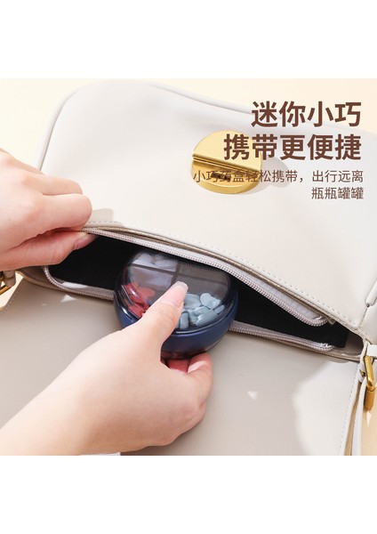 Yuvarlak Bölmeli Yeni Çift Katmanlı Mini Taşınabilir Hap Kutusu, Mühürlü ve Neme Dayanıklı Ambalaj Kutusu, Mücevher Saklama Kutusu, Karbon Siyahı (Yurt Dışından) modelleri