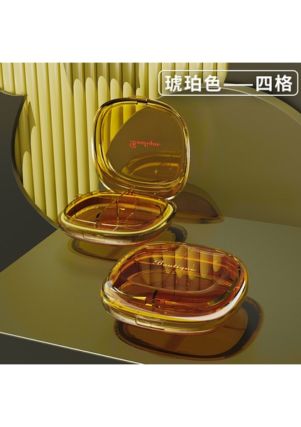 Moda Taşınabilir Hap Kutusu Mini Şeffaf 4 Bölme 6 Bölme Bölünmüş Hap Kutusu Seyahat Hap Saklama Kutusu Kristal Mavi 6 Bölme (Yurt Dışından)