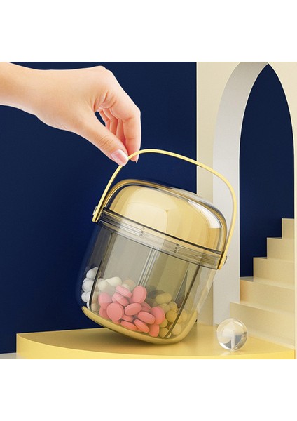 Neme Dayanıklı Küçük Şişe, Mini Büyük Kapasiteli Dağıtıcısı, Kutusu, Mini Küçük Toz ✺ Zarif ve Kompakt │ Kapalı ve Neme Dayanıklı │ ≈ 56 Hap Alabilir (Yurt Dışından) modelleri