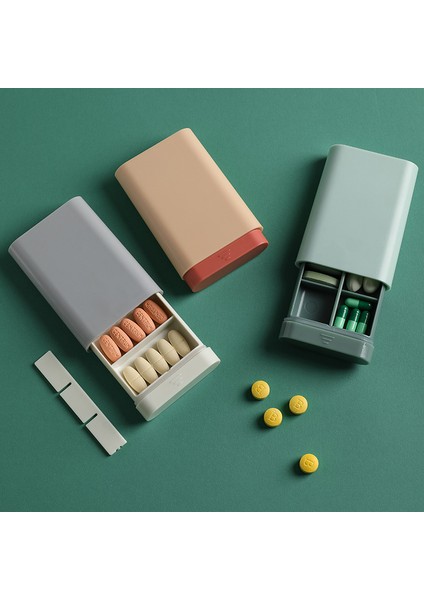 Taşınabilir Mühürlü Kutu Seyahat Bölünmüş Bölmeli Saklama Kutusu Mini Taşıma Saklama 7 Günlük Bölünmüş Kutusu Gri (Yurt Dışından) fırsatları