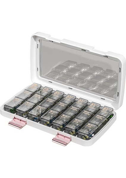 Taşınabilir Hap Kutusu, Haftanın Yedi Günü Hatırlatma Hapı Dağıtıcısı, Günde Üç Öğün Yemek, Saklama ve Paketleme Kutusu, Krem Beyazı - 28 Izgara (Yurt Dışından) fırsatları