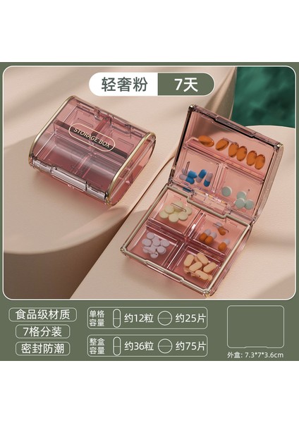 Kutu Haftanın Yedi Günü Size ları ve ları Paketlemenizi Hatırlatan Taşınabilir Bölücü Saklama Kutusu Hafif Lüks Kahve [7 Bölmeli Kutusu] Çift Katmanlı Sızdırmazlık (Yurt Dışından)