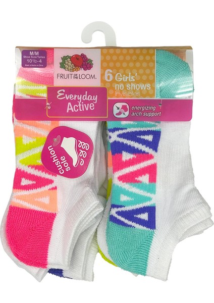 Girls No Shows Invisibles Çorap 6lı Paket (M)