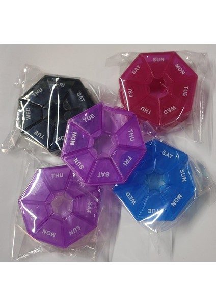 Bir Haftalık 7 Köşeli Kutusu, Yuvarlak 7 Bölmeli, Bir Haftalık Bölünmüş Küçük Kutusu, Mini 7 Günlük Terlik, Bölünmüş Mücevher Kutusu, Mor Kutusu (Yurt Dışından)