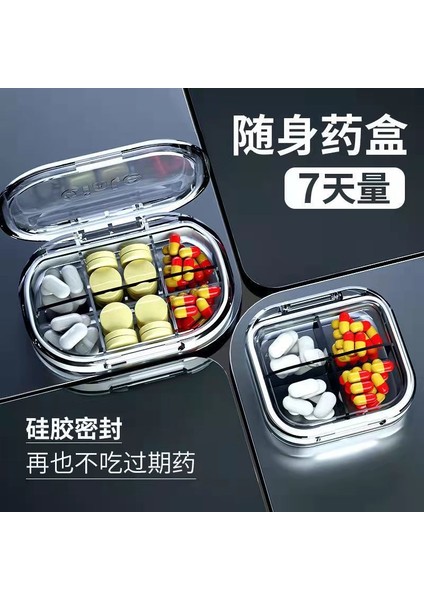 , Günde Üç Öğün Yemek, Kapalı Küçük Paket, Taşınabilir Seyahat Küçük Kutusu, Taşınabilir Mini 7 Günlük Bilgisayar Modeli [altı Bölmeli Şeffaf Toz] (Yurt Dışından)