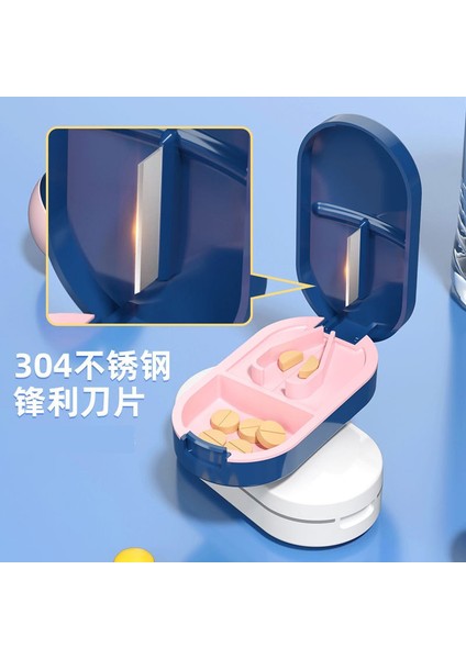 Taşınabilir Kesici Kutusu Küçük Mini Kare Taşınabilir Mühürlü Hap Kesme Artefakt Alt Ambalaj Kutusu Bölücü Mavi Kesici Kutusu (Yurt Dışından) fiyatları