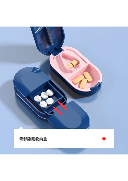 Taşınabilir Kesici Kutusu Küçük Mini Kare Taşınabilir Mühürlü Hap Kesme Artefakt Alt Ambalaj Kutusu Bölücü Mavi Kesici Kutusu (Yurt Dışından) modelleri