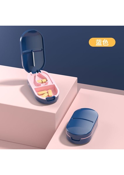 Taşınabilir Kesici Kutusu Küçük Mini Kare Taşınabilir Mühürlü Hap Kesme Artefakt Alt Ambalaj Kutusu Bölücü Mavi Kesici Kutusu (Yurt Dışından) fırsatları