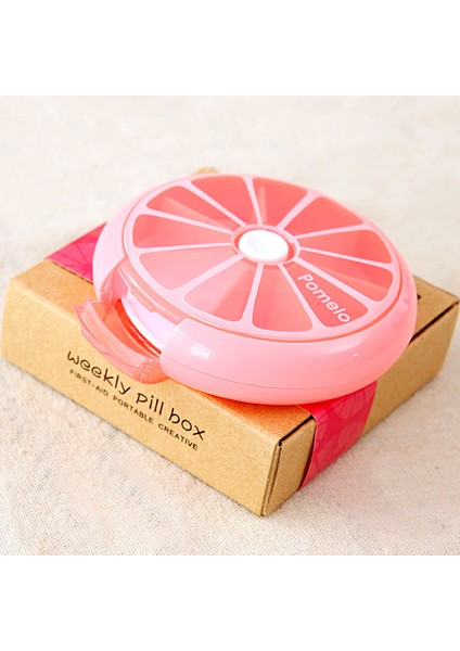 Bir Haftalık Hap Kutusu Taşınabilir Döner Yeniden Paketlenmiş Meyve Hapı Kutusu Büyük Kapasiteli Taşınabilir Mini Kutusu Q3-13 Turuncu Sarı (Yurt Dışından) modelleri