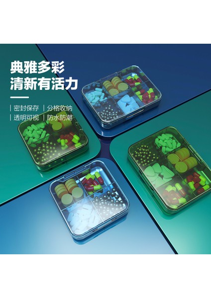 Hap Kutusu, Taşınabilir, Yeniden Paketlenmiş Kutusu, Mühürlü, Neme Dayanıklı Mini Hap Kutusu, Haftanın Yedi Günü Taşınabilir Hap Kutusu, Yeşil Altı Bölme (Yurt Dışından) fiyatları