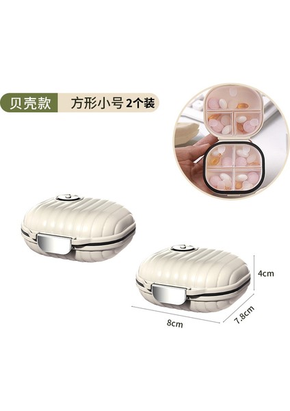 Kimlikli Kutusu, Haftanın Yedi Günü Yanınızda Taşıyın, Mini Saklama Kutusu, Bölünmüş ve Hap, 7 Adet Kapalı Bölme - Kabuk - Küçük + Büyük [mühürlü] 2 Adet (Yurt Dışından)