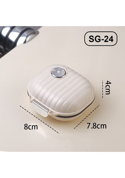 Geziler Için Taşınabilir Küçük Hap Kutusu, Mini Taşıma Seyahat Tableti Dağıtım Kutusu Sg-25 Beyaz (Yurt Dışından)