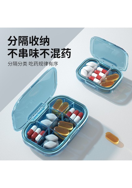 Taşınabilir Kutusu Plastik Çok Bölmeli Kutusu Mühürlü ve Neme Dayanıklı Mini Bir Haftalık Kutusu Yeni Küçük Üç Bölmeli Mavi (Yurt Dışından)