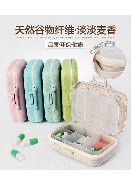 6 Bölmeli Mühürlü Hap Kutusu, Taşınabilir Hap Kutusu, Taşınabilir Mini Kutusu, Küçük Hap Kutusu, Sıradan Yeşil (Yurt Dışından)