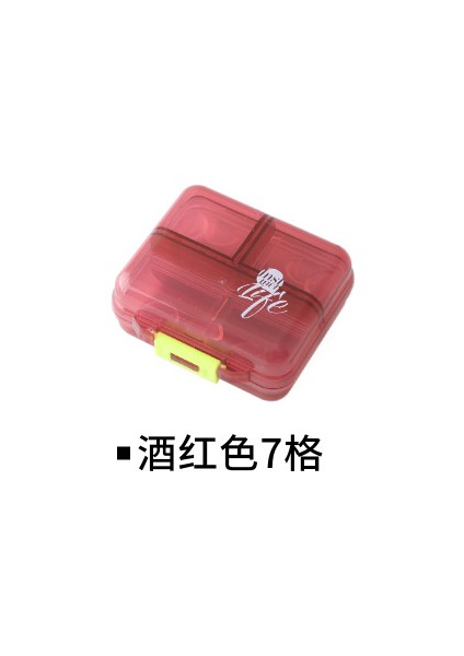 Bir Hafta Boyunca Yedi Bölmeli Taşınabilir Seyahat Hap Kutusu, Taşınabilir Hap Kutusu, Mini Küçük Hap Kutusu, Mühürlü Hap Saklama Kutusu, Şarap Kırmızısı, 8 Bölme (Yurt Dışından)