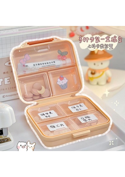 Taşınabilir Mini Hap Kutusu, Bir Hafta Süreyle Kapatılabilen, Neme ve Toza Dayanıklı, Yükseltilmiş Turuncu-Küçük Boyutlu 7 Bölme [çıkartmalar + Yapışkan Notlar] (Yurt Dışından) modelleri