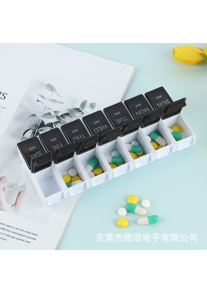 Haftanın Yedi Günü Kullanılabilen 14 Hücreli Çıkarılabilir Taşınabilir Küçük Hap Kutusu, Mini Kombine Hap Kutusu, Yedi Renk (Yurt Dışından)