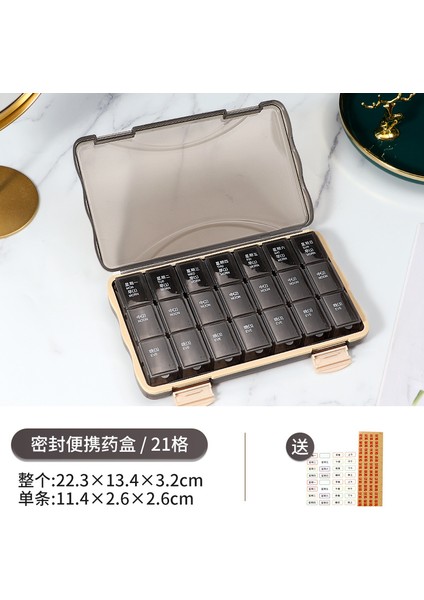 7 Gün, Günde Üç Kez Taşınabilir Kutusu, Haftada 7 Gün Kutusu, Siyah 28 Bölme [malzeme + Üçlü Sızdırmazlık ve Neme Dayanıklı] (Yurt Dışından)