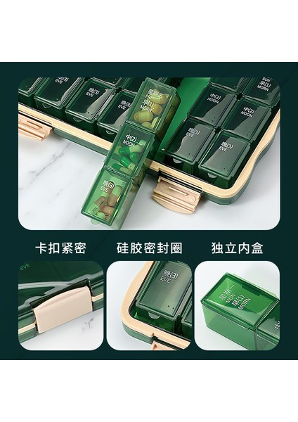 7 Gün, Günde Üç Kez Taşınabilir Kutusu, Haftada 7 Gün Kutusu, Siyah 28 Bölme [malzeme + Üçlü Sızdırmazlık ve Neme Dayanıklı] (Yurt Dışından) fırsatları