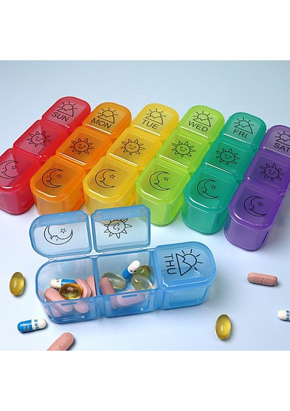 Büyük Kapasiteli Hapların Paketlenip Yanınızda Taşınması Için Sabah, Öğle ve Akşam Hatırlatıcıları Olan Kapalı Hap Kutusu 3 Bölmeli 3 Bölmeli Günlük Hap Kutusu [sarı] (Yurt Dışından)