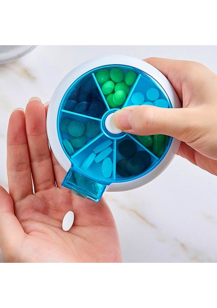 Taşınabilir Hap Kutusu, Küçük Mini Taşınabilir Büyük Kapasiteli Kutu, 7 Günlük Insanlar Için Tablet Ambalaj Kutusu [8 Bölme] 3 Katmanlı Katlanabilir [şeffaf Mavi] (Yurt Dışından) modelleri