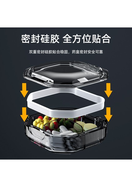Mühürlü Kutusu Ambalaj Kutusu Şeffaf Plastik Yedi Günlük Taşınabilir Bir Haftalık Gıda Sınıfı Kutusu Saklama Kutusu Şeffaf Siyah (Yurt Dışından) fiyatları