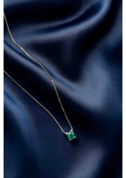 Mozanit Taşlı 925 Ayar Gümüş Kolye