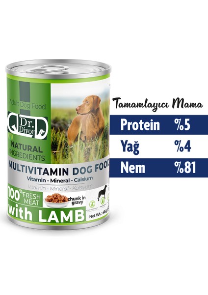 Dr. Diyor Kuzu Etli Yetişkin Köpek Maması 24 Adet fiyatları