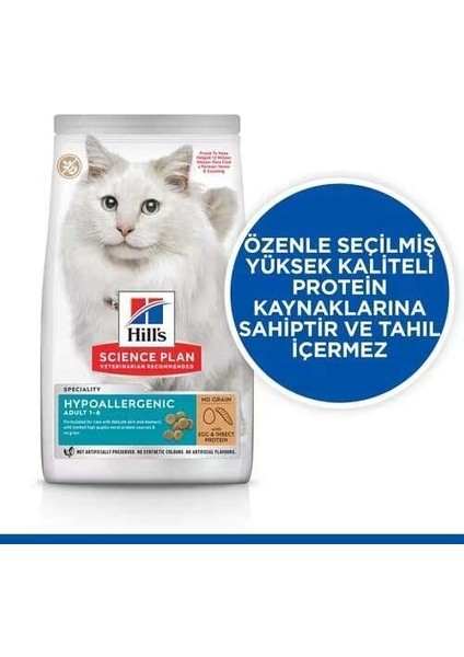 Scıence Plan Hypoallergenic Yumurta ve Böcek Proteinli Yetişkin Kedi Maması 7 kg modelleri