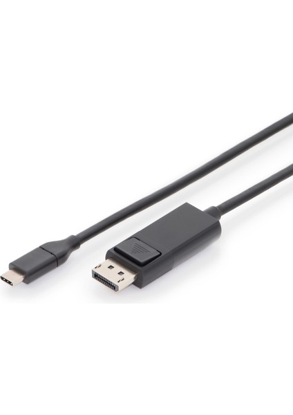 USB Tip-C &lt;-&gt; Displayport (Dp) Adaptör/dönüştürücü Kablosu, Tip-C Erkek / Dp Erkek, 2 Metre, 4K/60Hz, 32,4 Gb, Siyah Renk, Altın Kaplama&lt;br&gt; digitus USB Type-C Adapter Cable, Type-