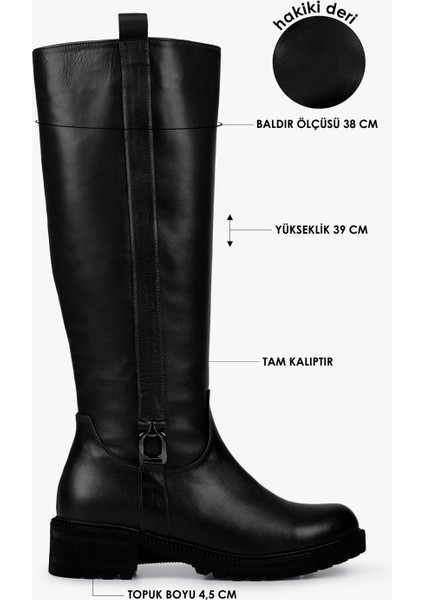 Kadın Frost Siyah Hakiki Deri Çizme modelleri
