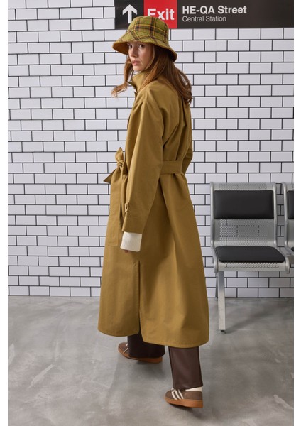 Funnel Uzun Trençkot Zeytin modelleri